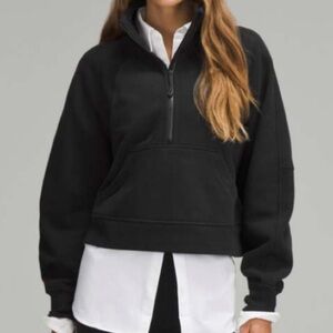Lululemon Scuba Cropped Funnel Neck Half Zip Size M/L Black